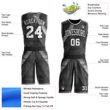 Custom Black-White Gradient Dot Round Neck Sublimation Basketball Uniform Jersey