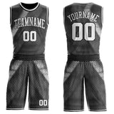 Custom Black-White Gradient Dot Round Neck Sublimation Basketball Uniform Jersey