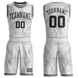 Custom White-Black Gradient Dot Round Neck Sublimation Basketball Uniform Jersey