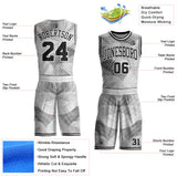 Custom White-Black Gradient Dot Round Neck Sublimation Basketball Uniform Jersey