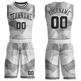 Custom White-Black Gradient Dot Round Neck Sublimation Basketball Uniform Jersey