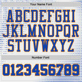 Custom White Thunder Blue Bay Orange-Black Gradient Dot Round Neck Sublimation Basketball Uniform Jersey