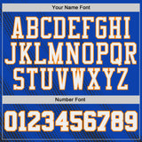 Custom Thunder Blue White Bay Orange-Black Gradient Dot Round Neck Sublimation Basketball Uniform Jersey