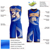 Custom Thunder Blue White Bay Orange-Black Gradient Dot Swirl Round Neck Sublimation Basketball Uniform Jersey