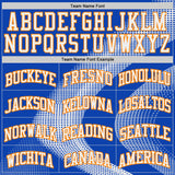 Custom Thunder Blue White Bay Orange-Black Gradient Dot Swirl Round Neck Sublimation Basketball Uniform Jersey