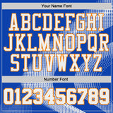 Custom Thunder Blue White Bay Orange-Black Gradient Dot Swirl Round Neck Sublimation Basketball Uniform Jersey