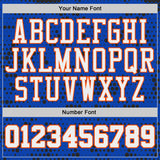 Custom Thunder Blue White Orange Black-Yellow Gradient Dot Round Neck Sublimation Basketball Uniform Jersey