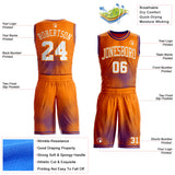 Custom Bay Orange White-Purple Gradient Dot Round Neck Sublimation Basketball Uniform Jersey
