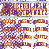 Custom White Purple-Bay Orange Gradient Dot Round Neck Sublimation Basketball Uniform Jersey
