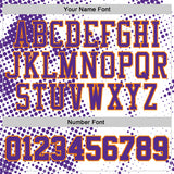 Custom White Purple-Bay Orange Gradient Dot Round Neck Sublimation Basketball Uniform Jersey