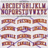 Custom White Purple-Bay Orange Gradient Dot Geometric Round Neck Sublimation Basketball Uniform Jersey