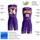 Custom Purple White-Bay Orange Gradient Dot Round Neck Sublimation Basketball Uniform Jersey