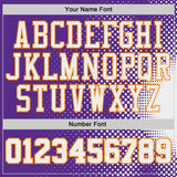 Custom Purple White-Bay Orange Gradient Dot Round Neck Sublimation Basketball Uniform Jersey