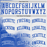 Custom White Red-Thunder Blue Gradient Dot Round Neck Sublimation Basketball Uniform Jersey