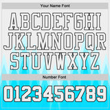 Custom White Lakes Blue-Black Ice Shards Gradient Round Neck Sublimation Basketball Uniform Jersey