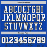 Custom Thunder Blue White-Black Winter Snowflake Gradient Round Neck Sublimation Basketball Uniform Jersey