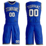 Custom Thunder Blue White-Black Winter Snowflake Gradient Round Neck Sublimation Basketball Uniform Jersey