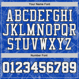 Custom Thunder Blue White-Black Winter Snowflake Gradient Round Neck Sublimation Basketball Uniform Jersey