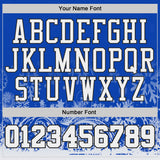 Custom Thunder Blue White-Black Winter Snowflake Gradient Round Neck Sublimation Basketball Uniform Jersey
