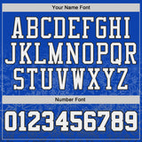 Custom Thunder Blue White-Black Winter Snowflake Gradient Round Neck Sublimation Basketball Uniform Jersey