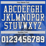 Custom Thunder Blue White-Black Snow Mountain Gradient Round Neck Sublimation Basketball Uniform Jersey