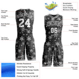 Custom Black-White Winter Snowflake Round Neck Sublimation Basketball Uniform Jersey