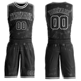 Custom Black-White Winter Snowflake Round Neck Sublimation Basketball Uniform Jersey