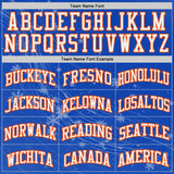 Custom Thunder Blue White Orange Black-Yellow Winter Snowflake Round Neck Sublimation Basketball Uniform Jersey