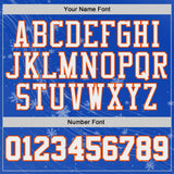 Custom Thunder Blue White Orange Black-Yellow Winter Snowflake Round Neck Sublimation Basketball Uniform Jersey