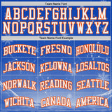 Custom Thunder Blue White Orange Black-Yellow Winter Snowflake Gradient Round Neck Sublimation Basketball Uniform Jersey