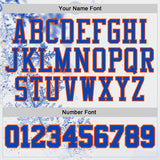 Custom White Thunder Blue Orange Black-Yellow Winter Snowflake Round Neck Sublimation Basketball Uniform Jersey