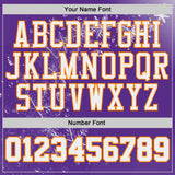 Custom Purple White-Bay Orange Winter Snowflake Round Neck Sublimation Basketball Uniform Jersey