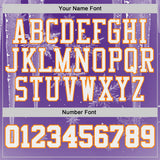 Custom Purple White-Bay Orange Winter Snowflake Icicle Round Neck Sublimation Basketball Uniform Jersey