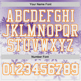 Custom Purple White-Bay Orange Winter Snowflake Gradient Round Neck Sublimation Basketball Uniform Jersey