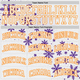 Custom White Purple-Bay Orange Winter Snowflake Round Neck Sublimation Basketball Uniform Jersey