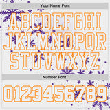 Custom White Purple-Bay Orange Winter Snowflake Round Neck Sublimation Basketball Uniform Jersey
