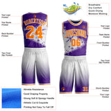 Custom Purple Bay Orange-White Winter Snowflake Round Neck Sublimation Basketball Uniform Jersey