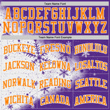 Custom Purple Bay Orange-White Winter Snowflake Round Neck Sublimation Basketball Uniform Jersey