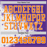 Custom Purple Bay Orange-White Winter Snowflake Round Neck Sublimation Basketball Uniform Jersey