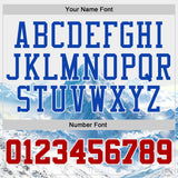 Custom White Red Blue-Thunder Blue Snow Mountain Gradient Round Neck Sublimation Basketball Uniform Jersey