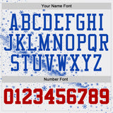 Custom White Red-Thunder Blue Winter Snowflake Round Neck Sublimation Basketball Uniform Jersey