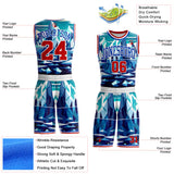 Custom Blue Red White-Thunder Blue Glacier Mountain Geometric Round Neck Sublimation Basketball Uniform Jersey