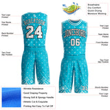 Custom Lakes Blue White-Black Paisley Bandana Round Neck Sublimation Basketball Uniform Jersey