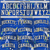 Custom Blue White-Black Splatter Paint Graffiti Round Neck Sublimation Basketball Uniform Jersey