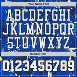Custom Blue White-Black Splatter Paint Graffiti Round Neck Sublimation Basketball Uniform Jersey