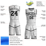 Custom White-Black Paisley Bandana Round Neck Sublimation Basketball Uniform Jersey