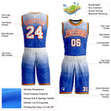 Custom Blue White Orange Black-Yellow Gradient Bandana Paisley Round Neck Sublimation Basketball Uniform Jersey