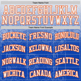 Custom Blue White Orange Black-Yellow Gradient Bandana Paisley Round Neck Sublimation Basketball Uniform Jersey