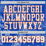 Custom Blue White Orange Black-Yellow Paisley Bandana Round Neck Sublimation Basketball Uniform Jersey