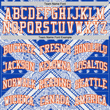 Custom Blue White Orange Black-Yellow Paisley Bandana Patchwork Round Neck Sublimation Basketball Uniform Jersey